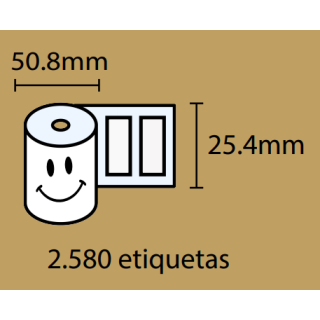 Etiquetas Termicas 50.8x25.4x25  2.580 etiquetas por rolo