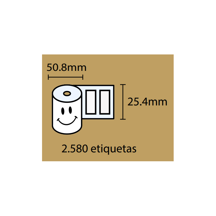 Etiquetas Termicas 50.8x25.4x25  2.580 etiquetas por rolo