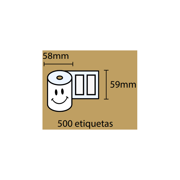 Etiquetas Termicas 58x59x40  500 etiquetas por rolo