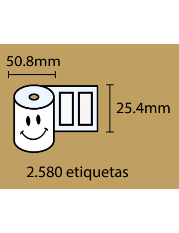 Etiquetas Termicas 50.8x25.4x25  2.580 etiquetas por rolo