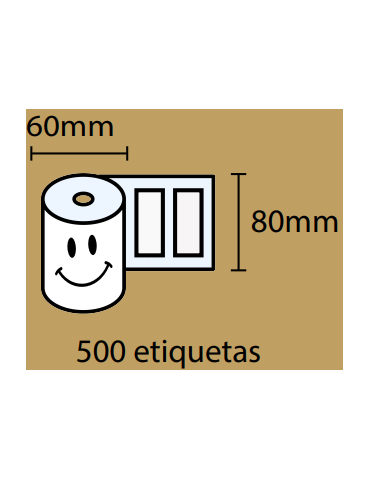 Etiquetas Termicas 60x80x40  500 etiquetas por rolo