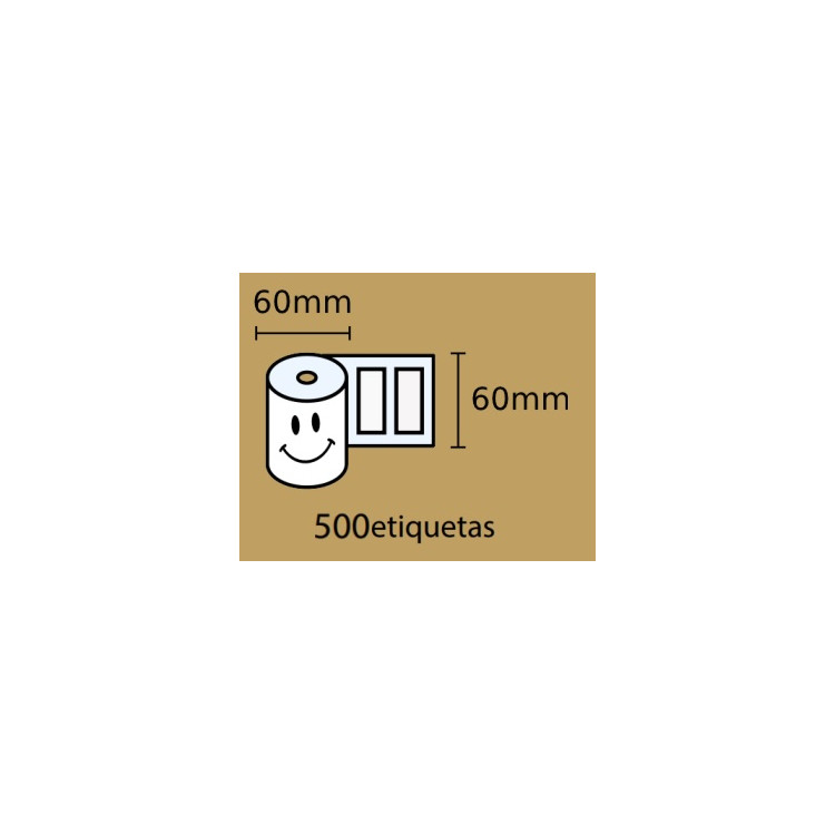 Etiquetas Termicas 60x60x40  500 etiquetas por rolo