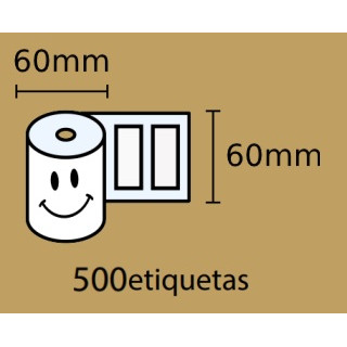 Etiquetas Termicas 60x60x40  500 etiquetas por rolo