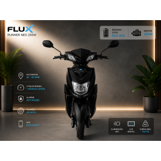 Flux mota eletrica black S/Carta lithium 60V20A 250W