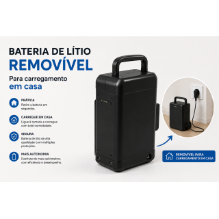 Flux mota eletrica black S/Carta lithium 60V40A 250W